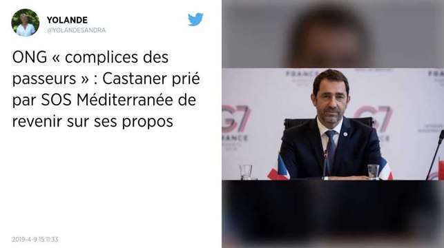 ONG jugées complices des passeurs : SOS Méditerranée demande à Christophe Castaner de rétablir les faits