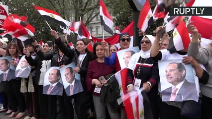 فيديو.. رابتلي تنشر احتفالات الجالية المصرية بزيارة الرئيس لأمريكا