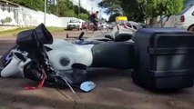 Jovem fica ferido em colisão entre carro e moto