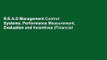 R.E.A.D Management Control Systems: Performance Measurement, Evaluation and Incentives (Financial