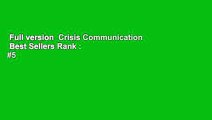 Full version  Crisis Communication  Best Sellers Rank : #5