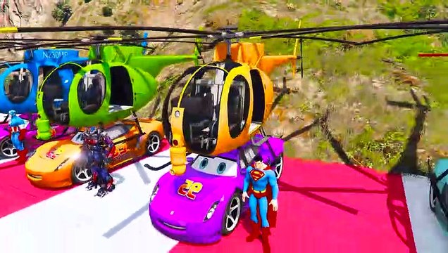 تعلم الألوان طائرات الهليكوبتر والسيارات الكرتون للأطفال w الألوان للأطفال وأغاني الأطفال