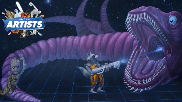 Guardians of the Galaxy 2 - 3D Chalk Art - AWEMe Artists