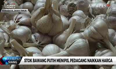 Stok Bawang Putih Menipis, Pedagang Naikkan Harga