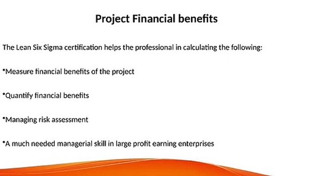 Benefits of Lean Six Sigma Certification in your profile Ken Kremsky