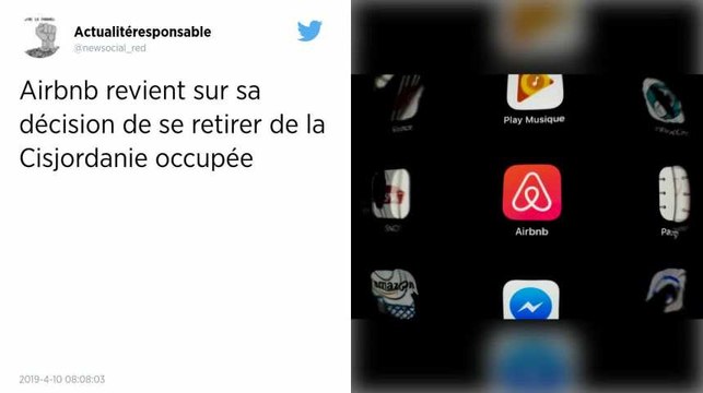 Airbnb revient sur sa décision de se retirer des colonies de Cisjordanie occupée