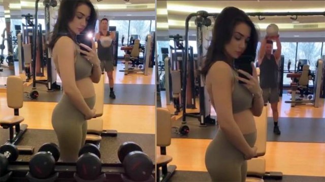Amy Jackson flaunts her baby bump during workout sessions | Boldsky