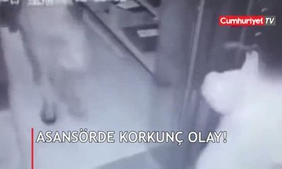 Asansörde akıllara durgunluk veren görüntüler