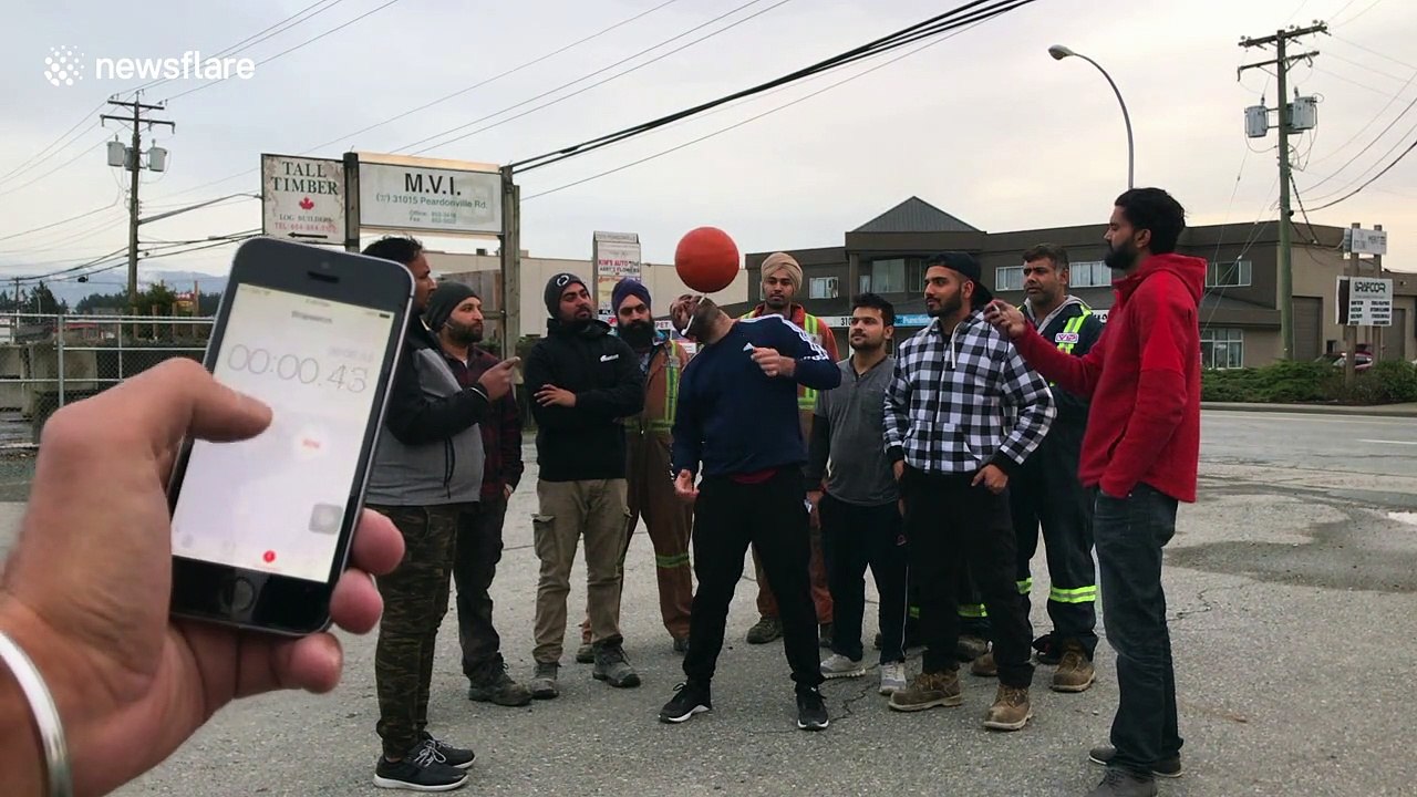 Man breaks own world record for longest time spinning a basketball on a toothbrush