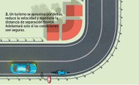 VÍDEO: En curva y con visibilidad reducida, así es cómo debes actuar con un ciclista