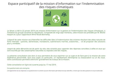 [Catastrophes naturelles] La mission d'information du Sénat lance une consultation en ligne