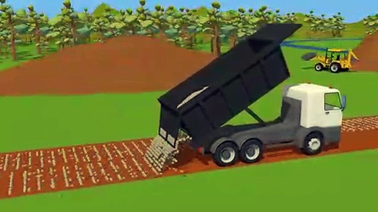 #Camion et pelle Excavatrice, Camion à benne et un Rouleau de Camions | Camions Rue Véhicules | Maszyny Budowlane