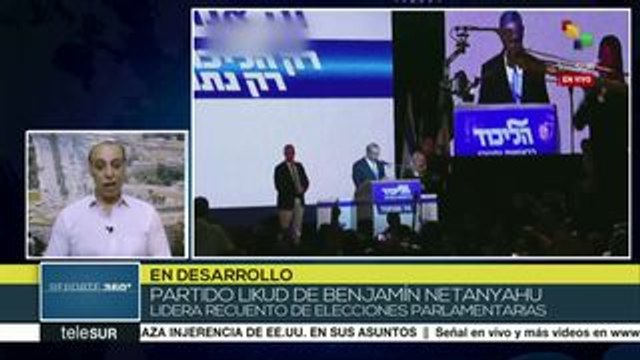 Partido Likud de Benjamin Netanyahu lidera comicios israelíes