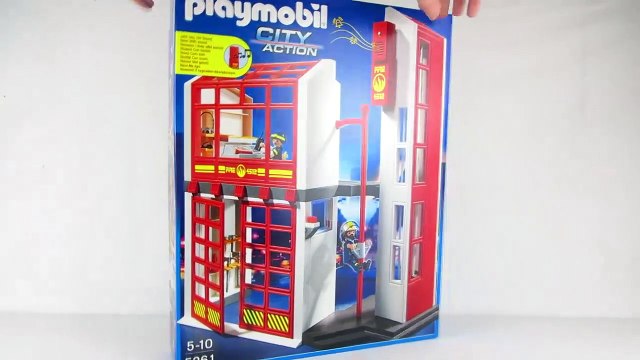 Playmobil Pompiers français: caserne de pompiers pour des camions de pompiers déballé | Gertie S. Bresa