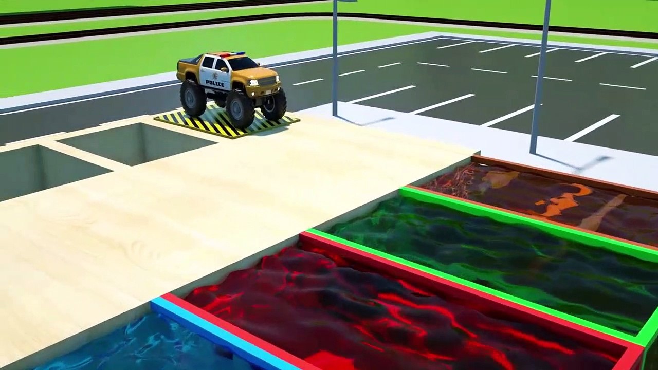 Apprenez les Formes avec des Voitures de Police Devient Monster Trucks