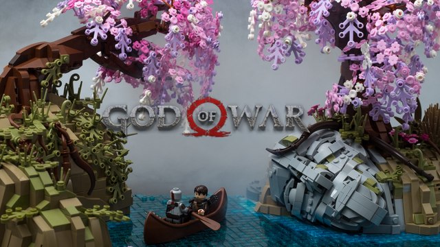 God of War LEGO - Kratos and Atreus on boat