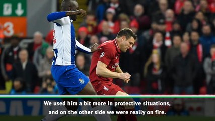 Milner fantastic at left-back - Klopp