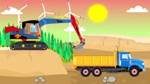 Tracteur Drawing | pelle rétrocaveuse, camions, bulldozer - Vidéo pour les enfants | Tracteur de bande dessinée et Livre de conte de fées