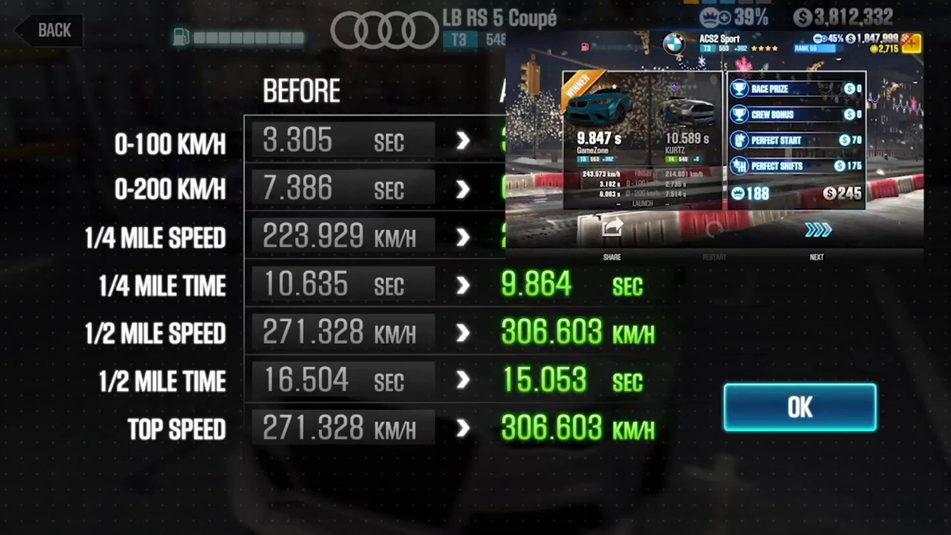 CSR Racing 2 | Crew Battle | Upgrade and Tune | LB Audi RS-5 for win  Kurtz's Mustang HPE750(T3 Boss) - video Dailymotion