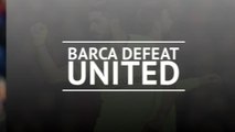 Barcelona take first leg lead at Manchester United