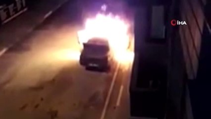 Seyir Halindeki Otomobil Alev Alev Böyle Yandı