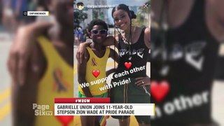 It's #WayToGoWednesday, and we're shouting out @itsgabrielleu for supporting her stepson Zion Wade at the @MiamiBeachPride parade! Tune in to #PageSixTV for all the deets! #W2GW