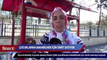 Çocuklarına bakabilmek için simit satmaya başladı