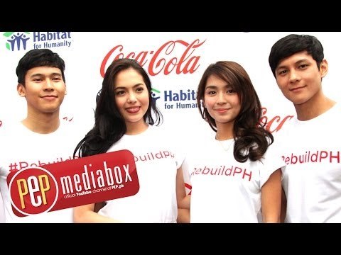 Kathryn Bernardo, Enchong Dee, Julia Montes and Joseph Marco work with Habitat for Humanity