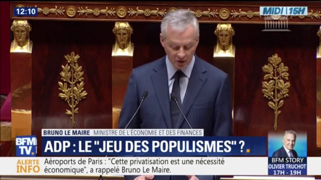 Privatisation d'ADP: Bruno Le Maire estime que la démocratie participative n'a jamais été aussi menacée