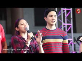 Alden Richards hugs Maine Mendoza