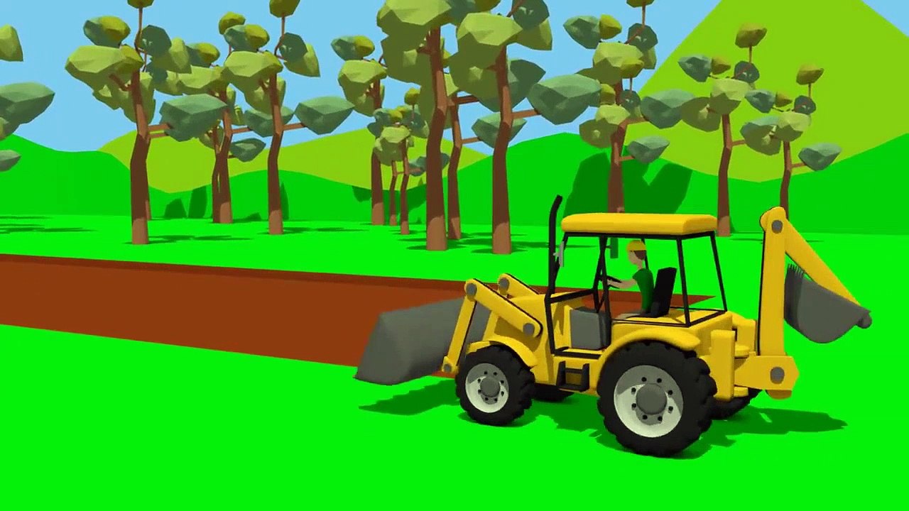 #Excavators, Mini Excavators and Trucks in ACTION | set of animations for children | Bajki Koparki
