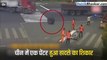 चीन में एक पेंटर हुआ हादसे का शिकार  ट्रक का एक टायर निकलकर पेंटर से टकराया