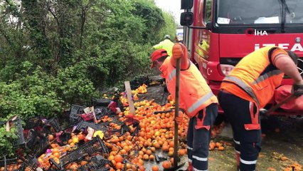 SAKARYA - TEMİZ GÖRÜNTÜ) TEM’de 3’ü tır 5 araç birbirine girdi, kilometrelerce kuyruk oluştu
