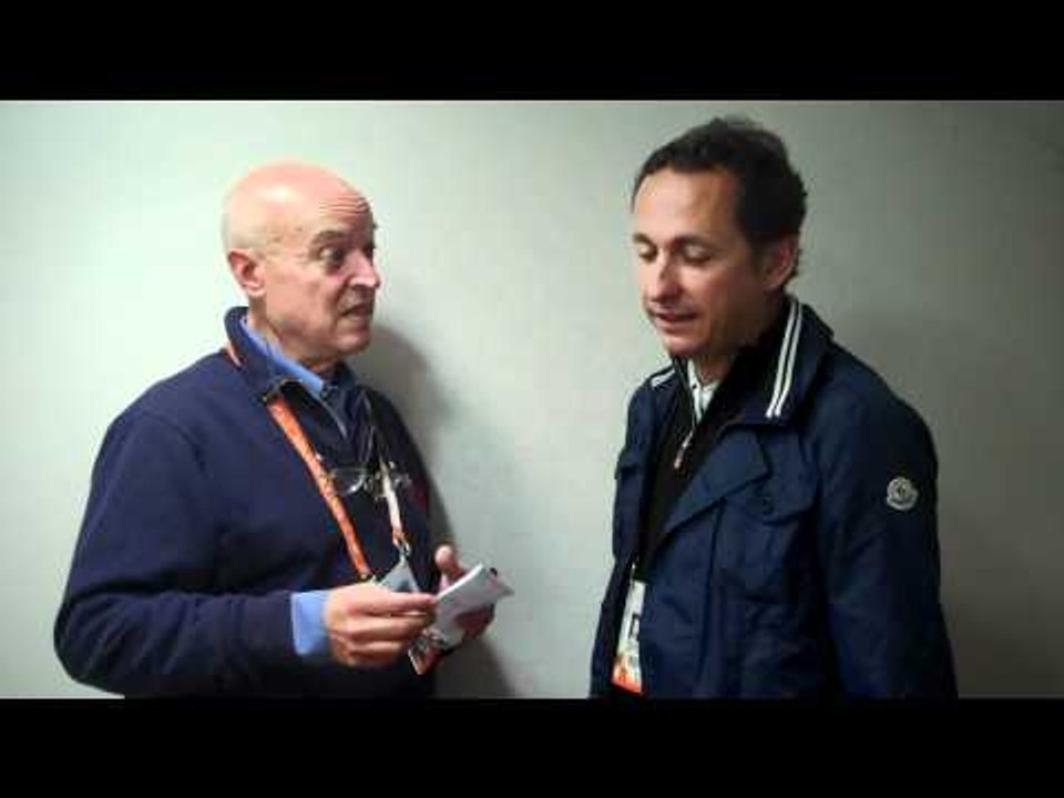 Ubaldo con Barbadillo prima della prosecuzione della finale del Roland Garros 2012