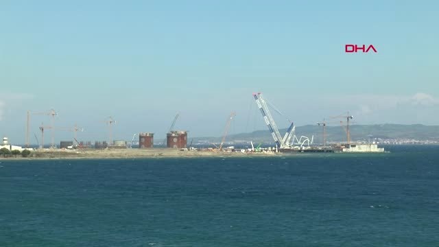 Çanakkale 1915 Çanakkale Köprüsü'nde Çelik Şaftların Montajı Sürüyor