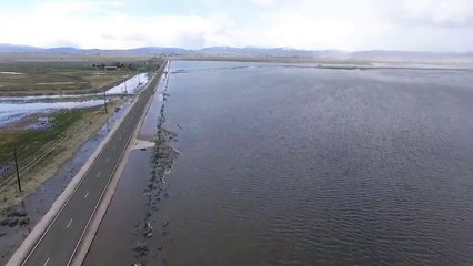 Aerial footage exposes drowned Oregon farmland lost in flooding