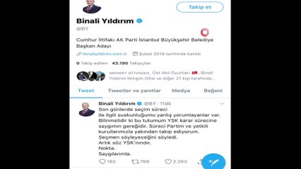 Binali Yıldırım’dan seçim süreci açıklaması
