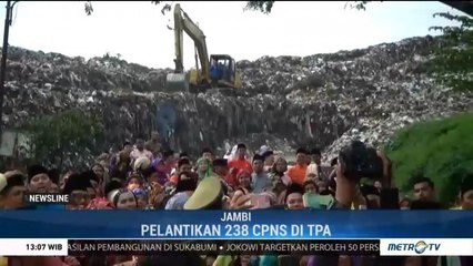 Tak Biasa, Ratusan CPNS Jambi Dilantik di Tempat Pembuangan Sampah