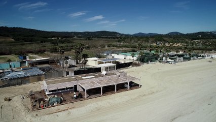 Le chantier des plages de Pampelonne vu du ciel