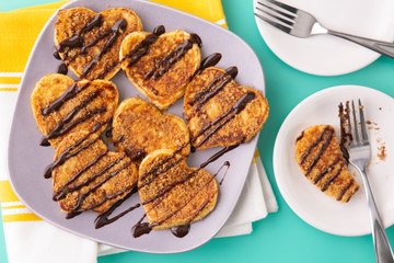 Chocolate-Stuffed Churro French Toast Hearts