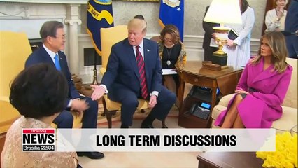 Trump says U.S. "always talking about long term" when asked about defense agreement with Seoul