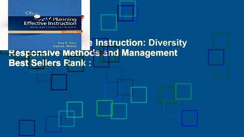 Planning Effective Instruction: Diversity Responsive Methods and Management  Best Sellers Rank :
