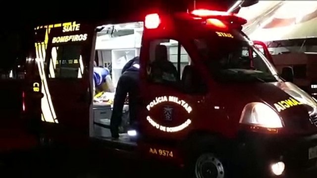 Siate socorre homem ferido em frente a prefeitura