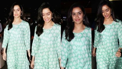 Shraddha Kapoor Leaves With a CUTE SMILE  Spotted At Mumbai Airport