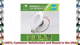 4 Pack Bioluz LED 5  6inch 75 Watt Uses 12W 90 CRI Dimmable LED Retrofit Recessed