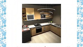 LightInTheBox 90W Pendant Light Modern Design LED Three Rings Chandeliers Black Color