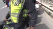 TEM Otoyolu'nda makas atan sürücü polise yakalandı