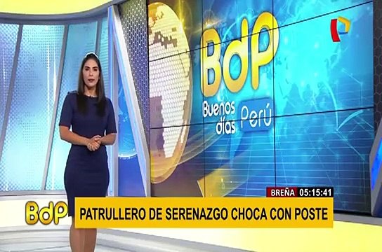 Breña: patrullero de serenazgo choca y derriba poste de alumbrado público