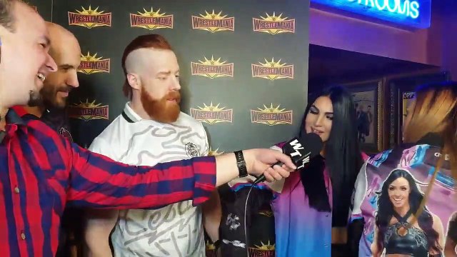 IIconics (Billie Kay and Peyton Royce) - A little Wrestlemania moment at media row with The Bar and the Iconics!