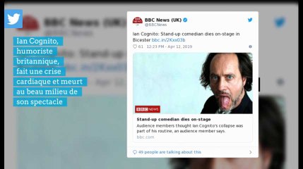 Ian Cognito, humoriste britannique, fait une crise cardiaque et meurt au beau milieu de son spectacle